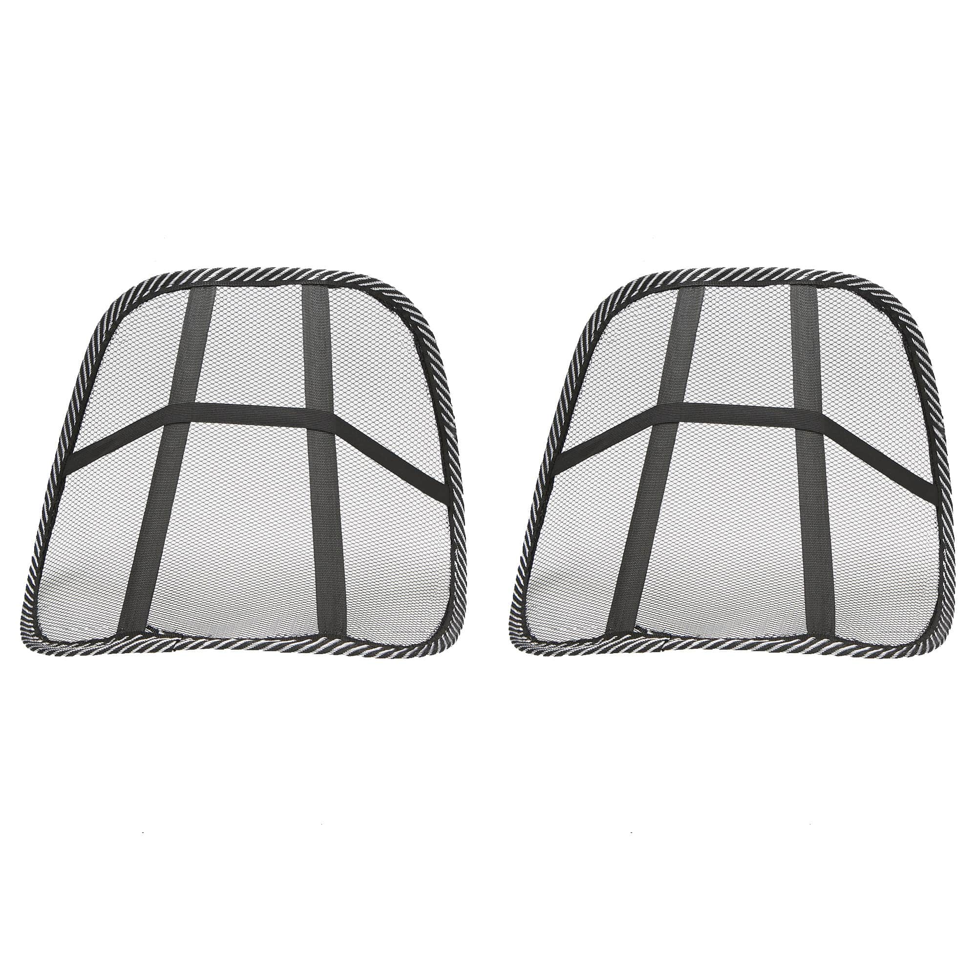 Mind Reader Black Mesh Lumbar Support Adjustable Cushion Set